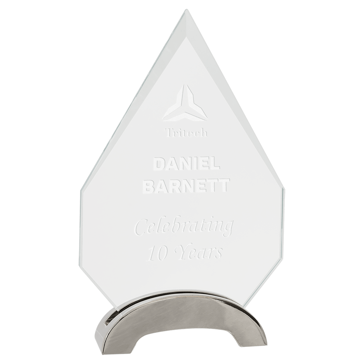 Diamond Platinum Glass Award — 7 1/2"