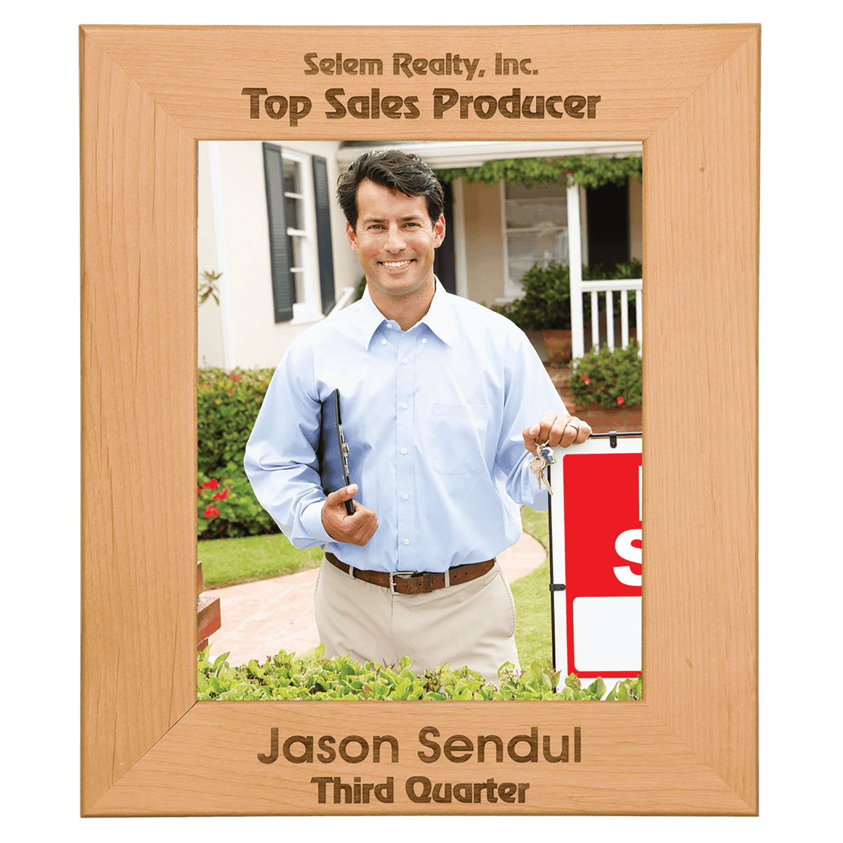 Genuine red alder frame for a 5 × 7 inch photo