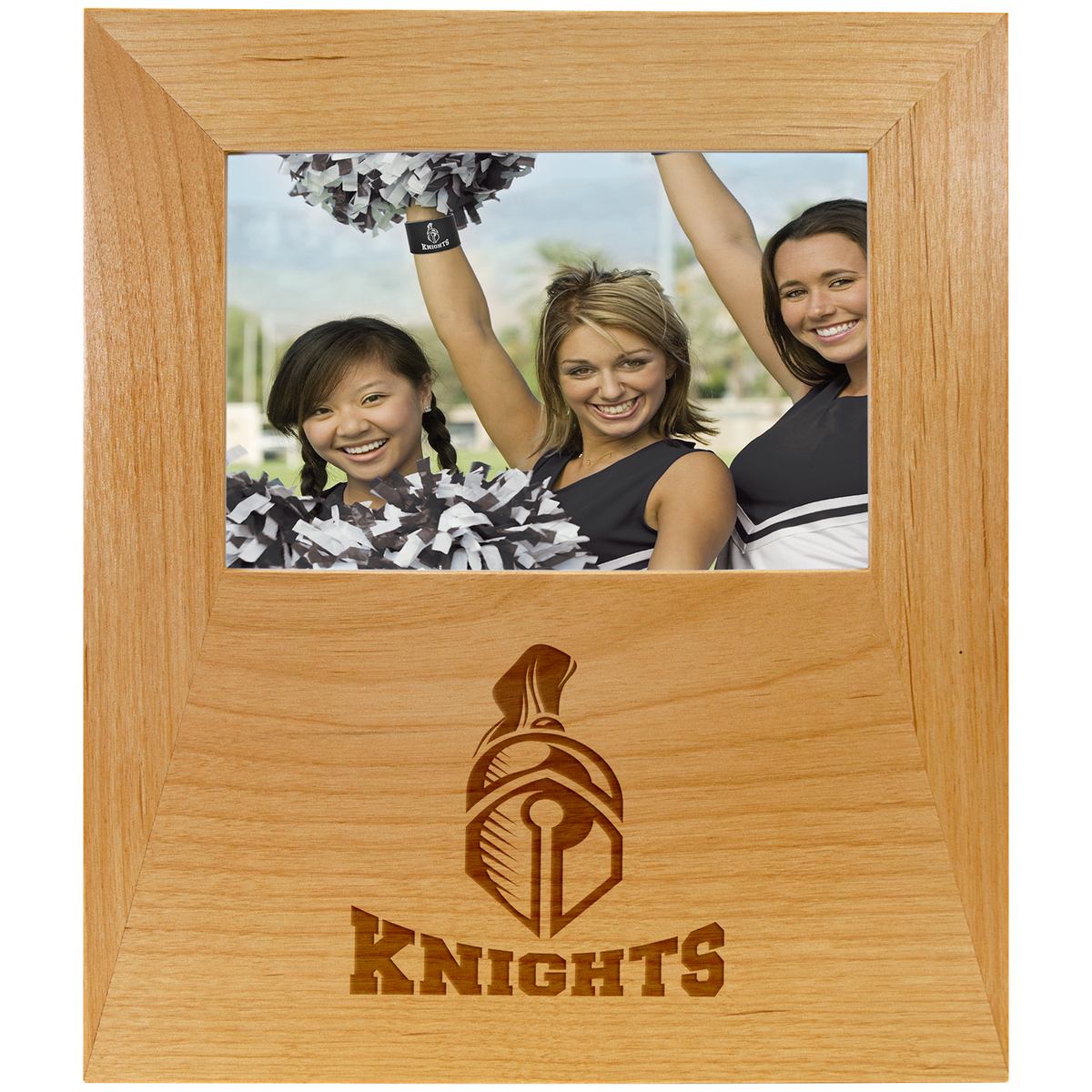 Genuine Red Alder Picture Frame with Engraving Panel — Photo Size