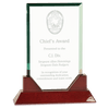 Prestige Jade Glass Award with Rosewood Base — Shape and Size