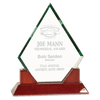 Prestige Jade Glass Award with Rosewood Base — Shape and Size