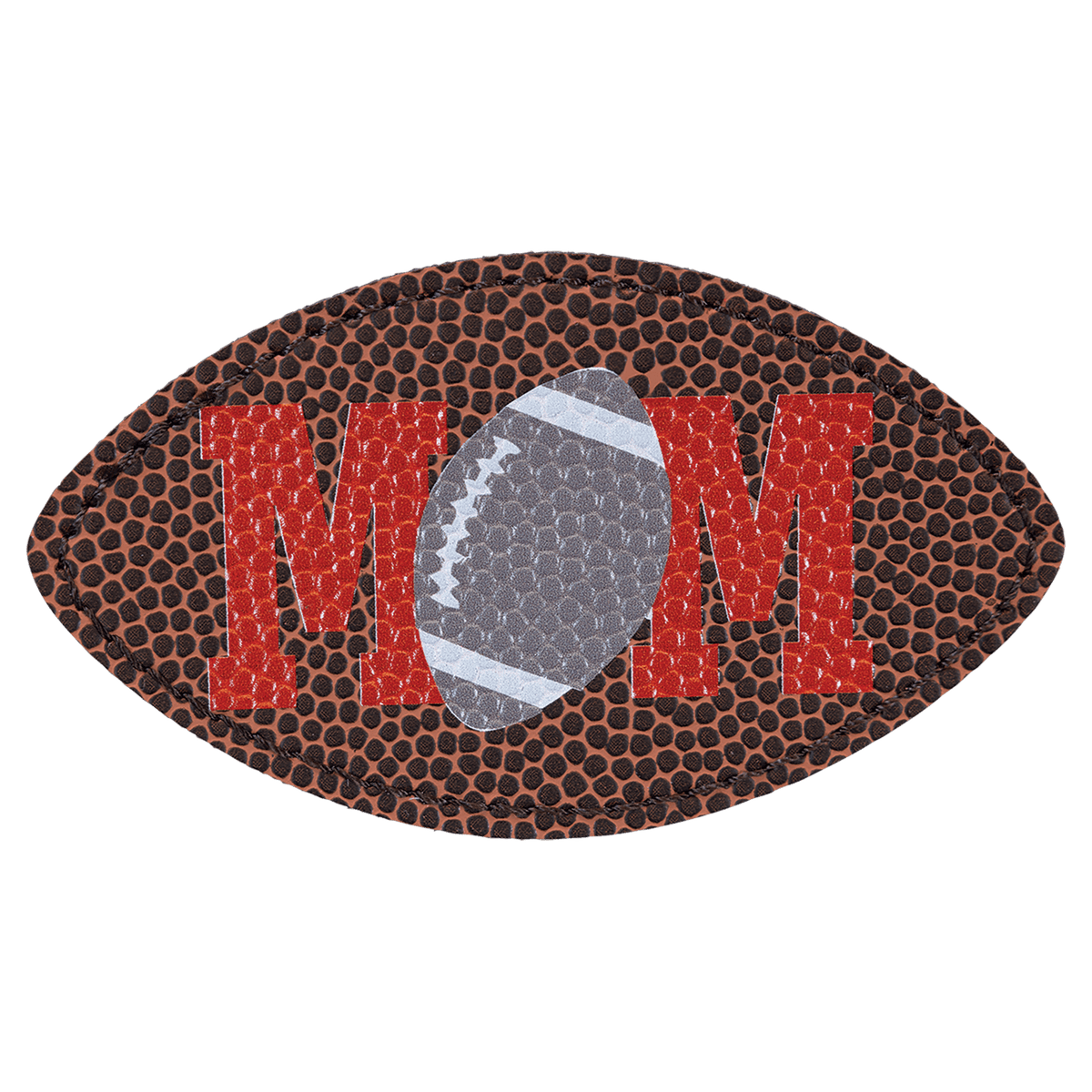 3 1/2" x 2" Football Shaped Laserable Leatherette Patch with Kota Pro Adhesive