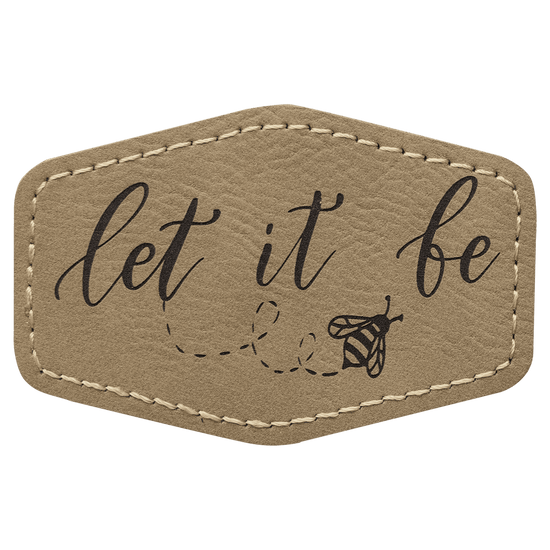 3" x 2" Hex Laserable Leatherette Patch with Adhesive