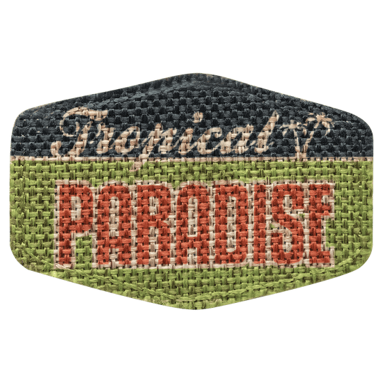 3" x 2" Burlap Hex Sublimatable Patch with Adhesive