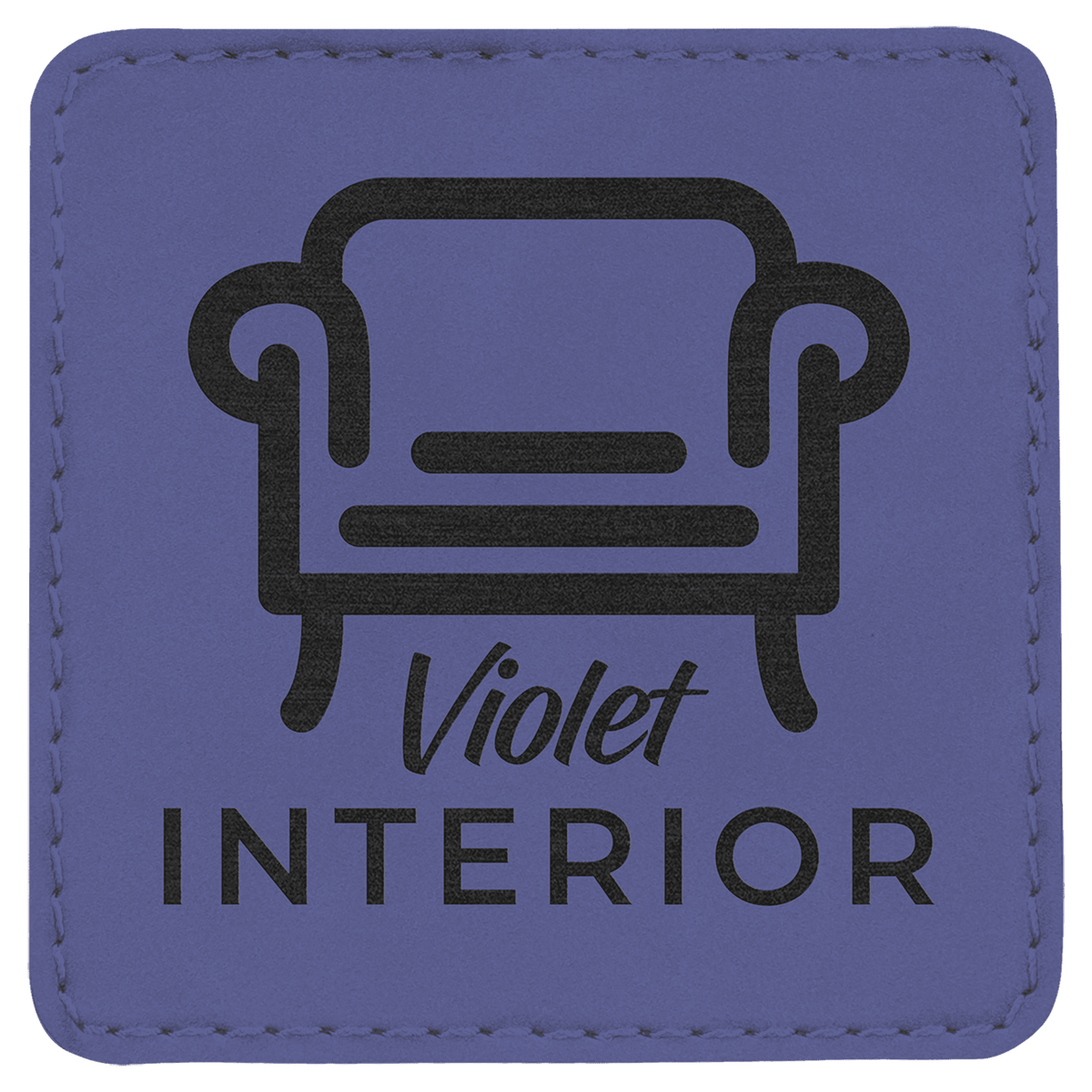 Purple 3" x 3" Laserable Leatherette Square Patch with Kota Pro Adhesive