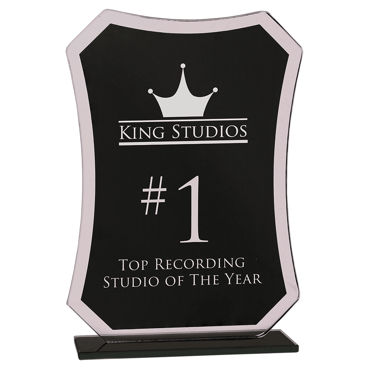 Reflection Black Glass Award — Shape and Size · Rectangle · 7¼″ · RFG12