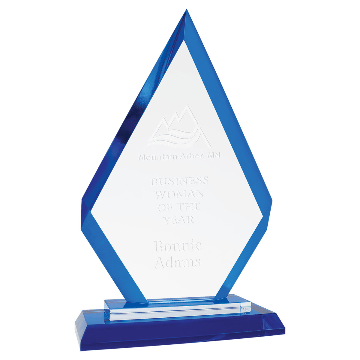 Diamond Regal Glass Award - Blue