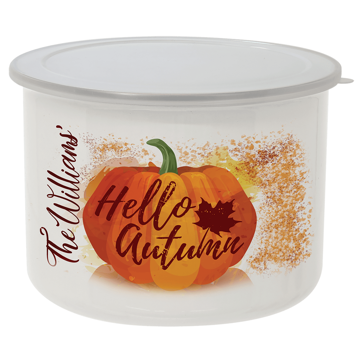 27 oz. Tall Enamel Container with Flexible Plastic Lid