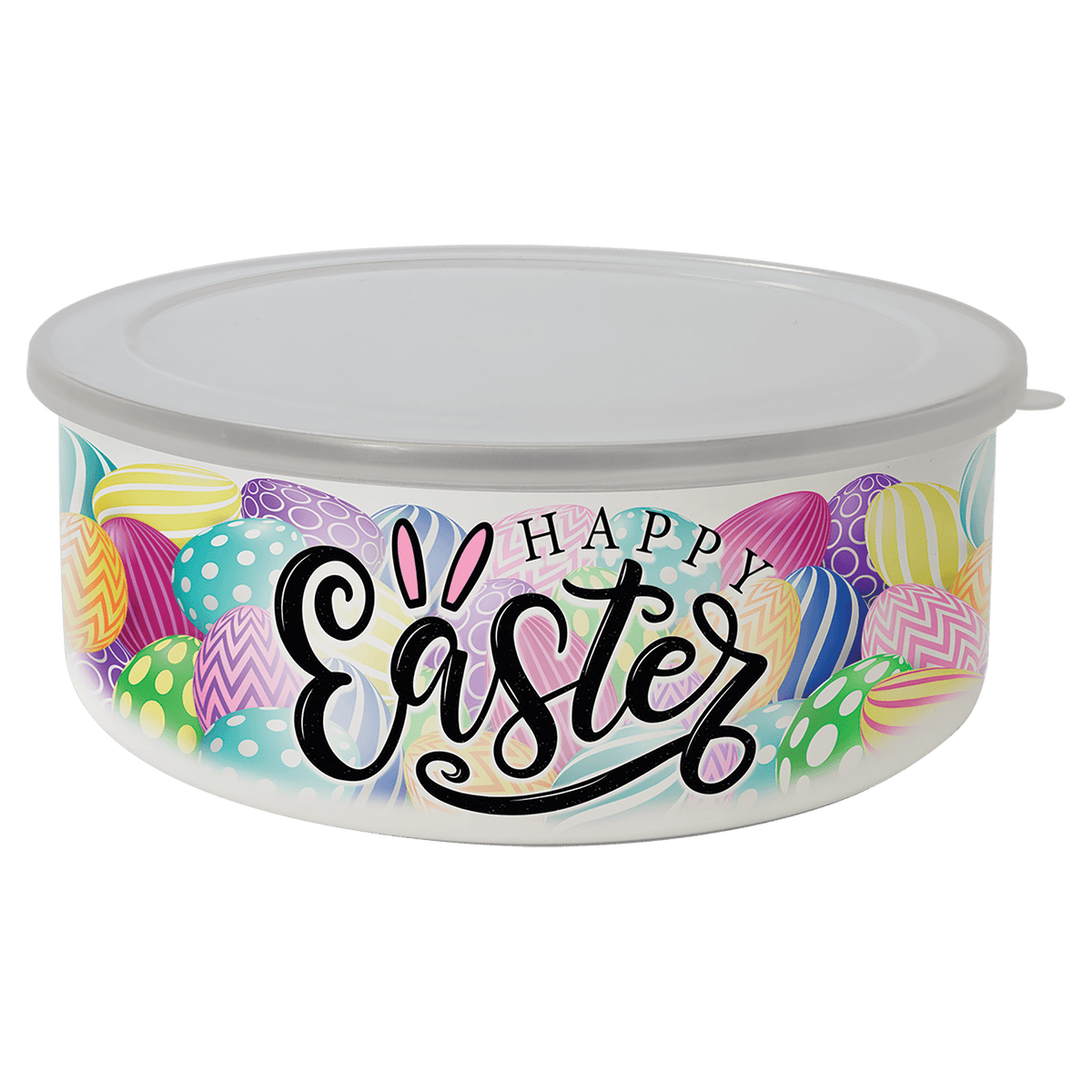 50 oz. Short Enamel Bowl with Lid