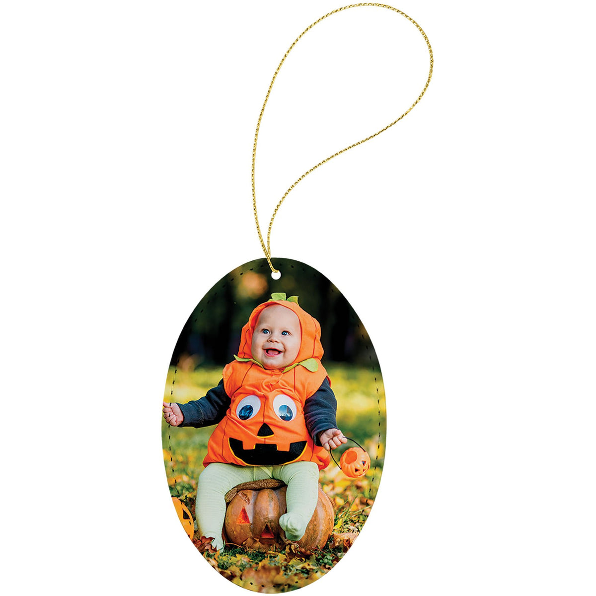 Subli-Tru Oval Ornament with Gold String