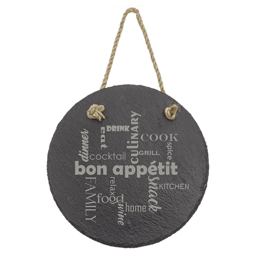 Round Slate Decor with Hanger String