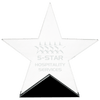Clear Glass Star Award on Black Base — Size