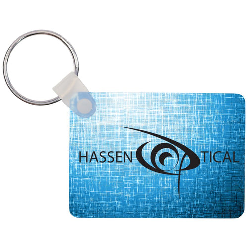 1.6" x 2.25" Gloss White Unisub Aluminum Sublimatable Rectangle Keychain