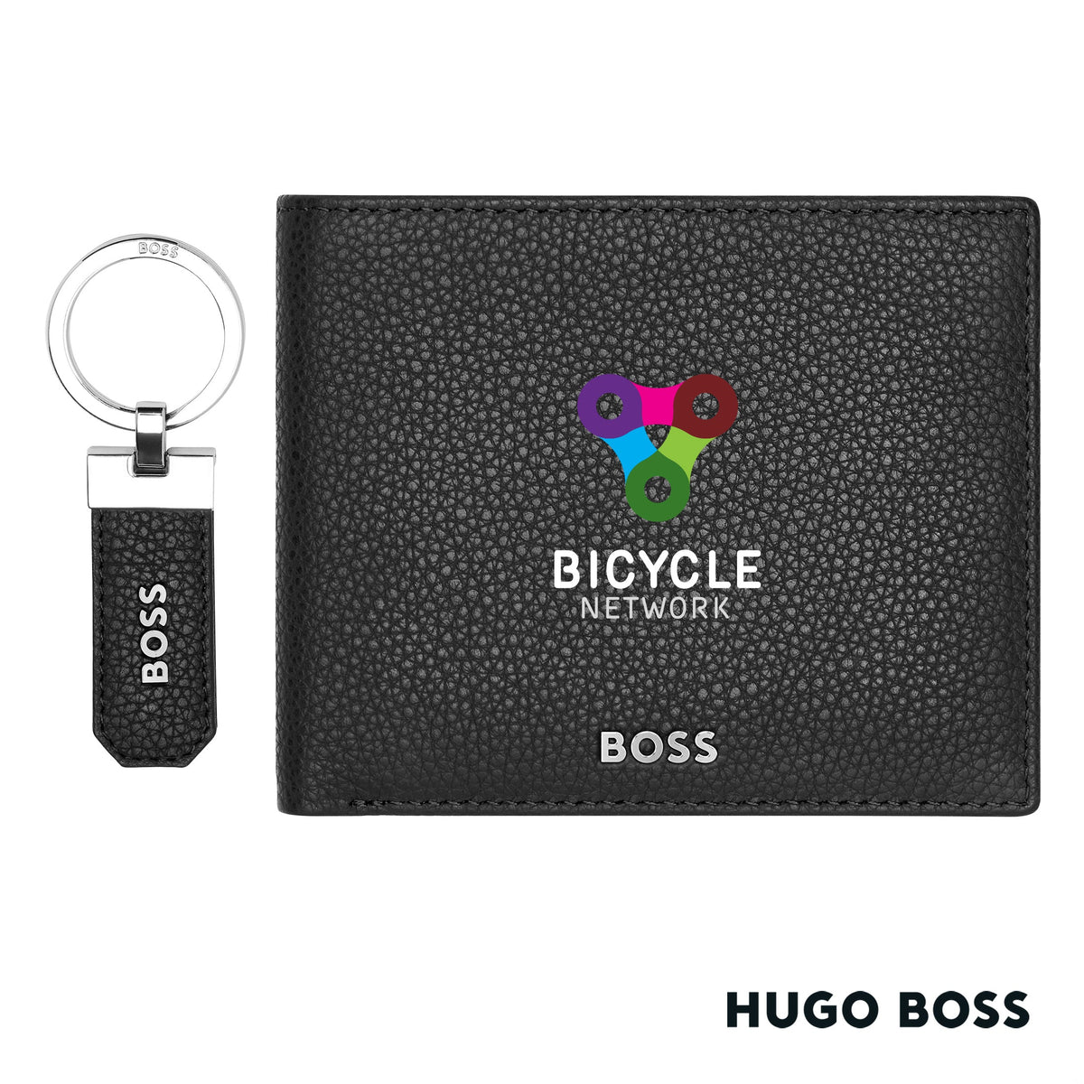 Hugo Boss® Classic Grained Key ring & Wallet Set