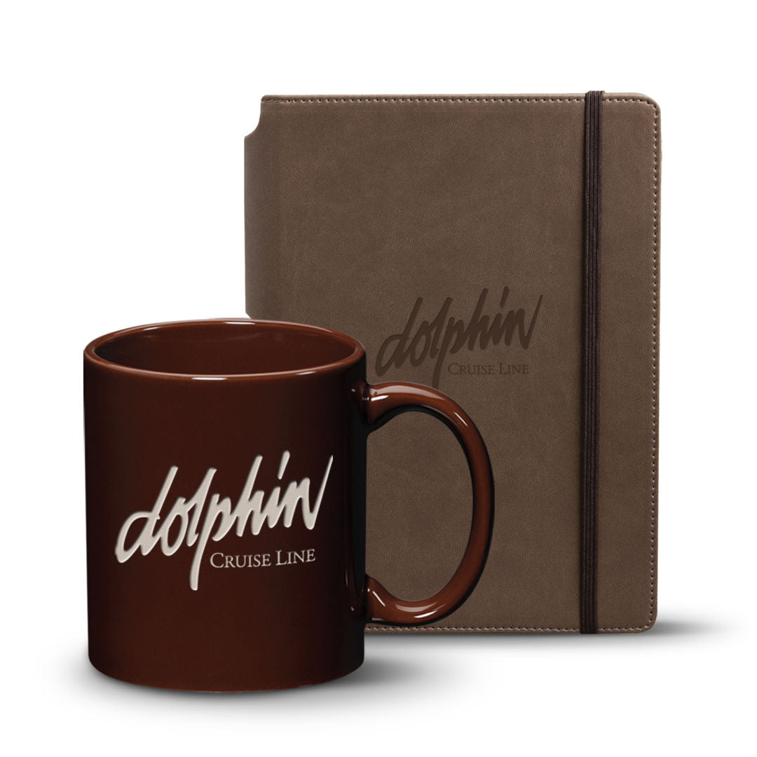 Eccolo® Tempo Journal/Malibu Mug Set — Brown — G410-1001-BN