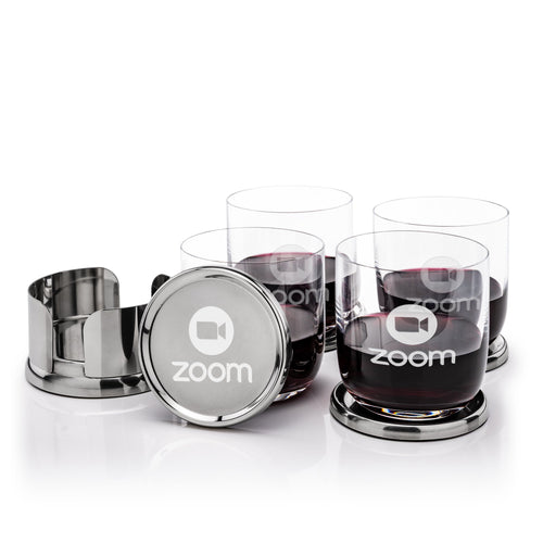 Baldoni Coasters & Dunhill Stemless Wine Set