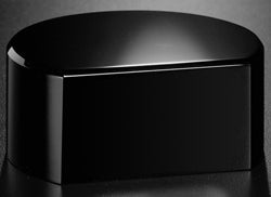 Cut-circle black glass base · 2″ high · 9712