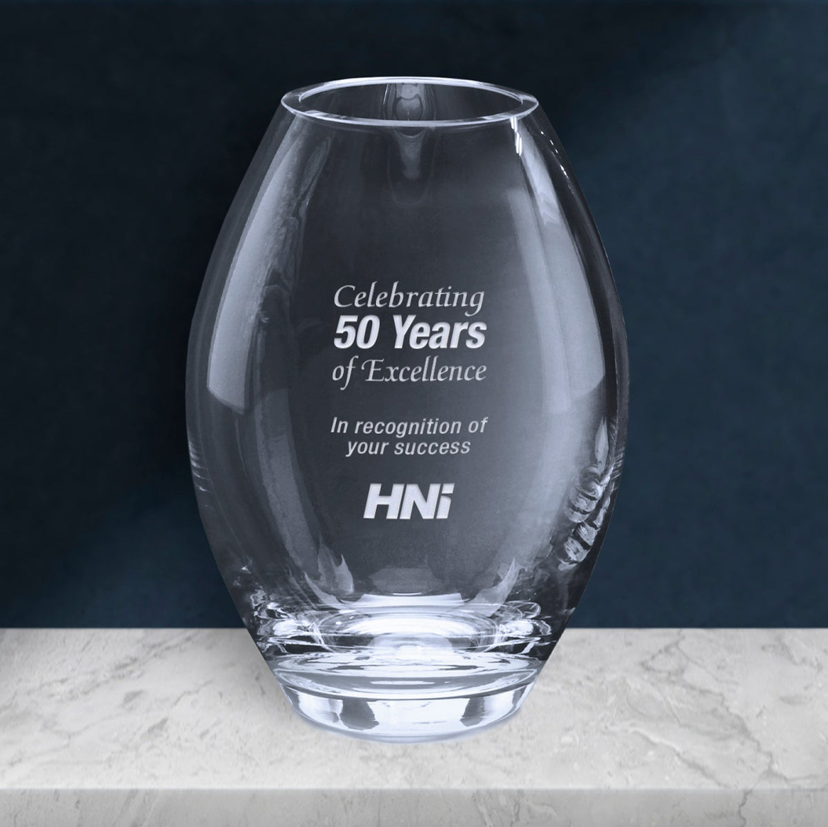 Clear Barrel Crystal Vase — Size Options