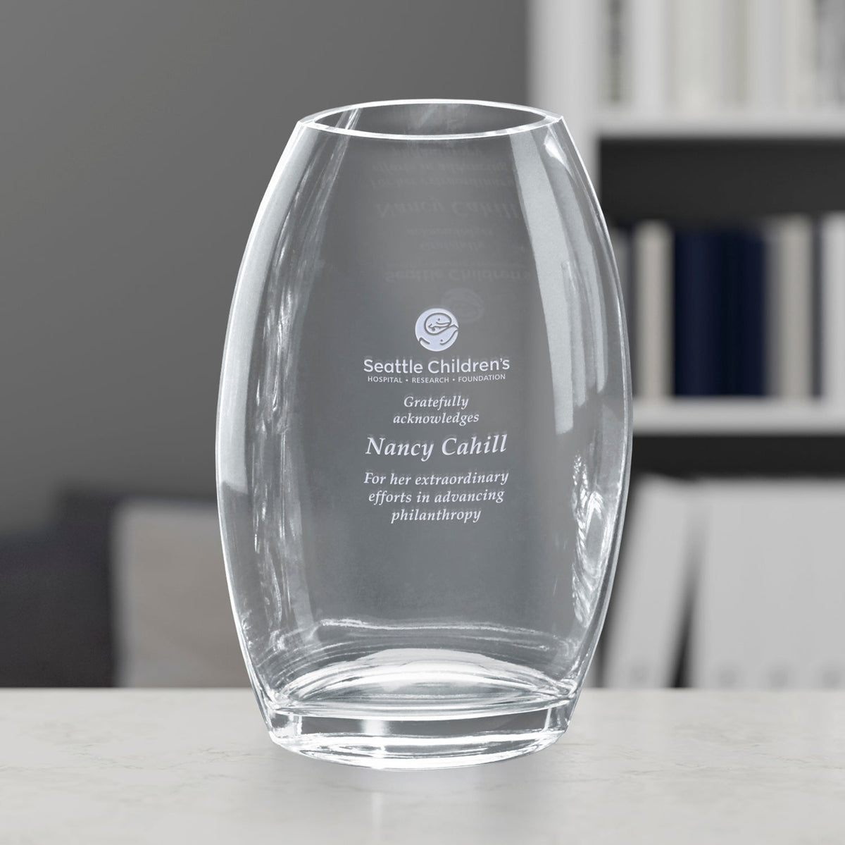 Clear Oval Vase 8-1/2"
