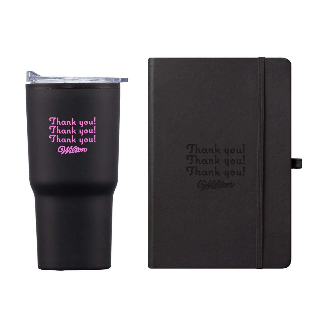 Eccolo® Cool Journal/Bexley Tumbler Gift Set — Black — G401-101-BK