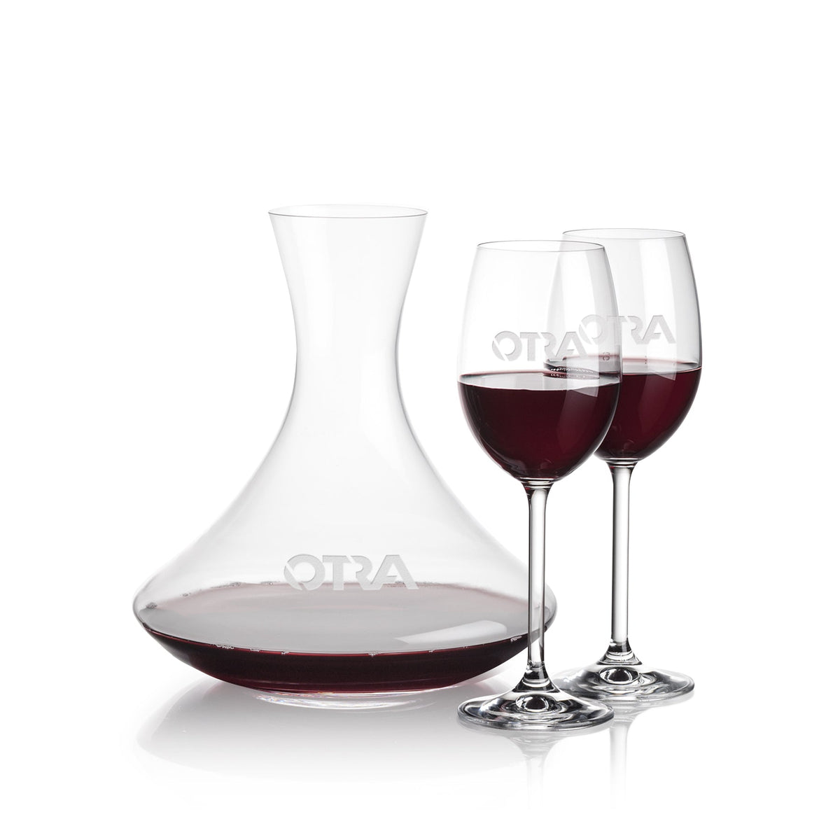 Senderwood Carafe & Woodbridge Wine — Deep Etch example; representative set photo