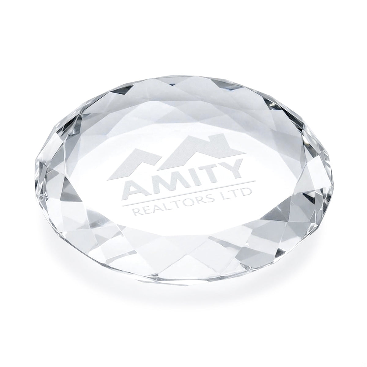 Amherst Optical Crystal Paperweight — Shape Options