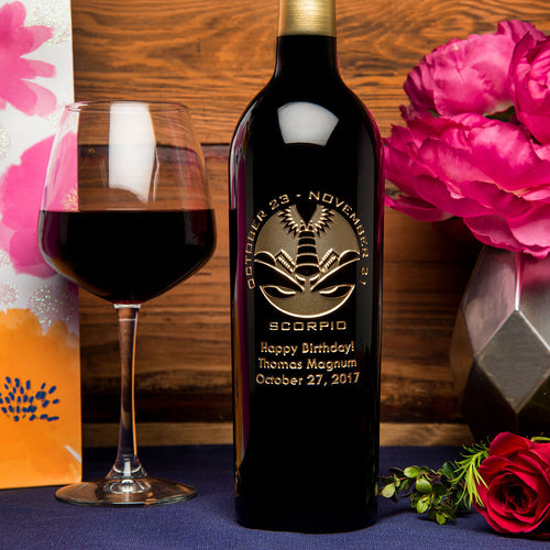 Scorpio Birthday — Engraved Wine Bottle