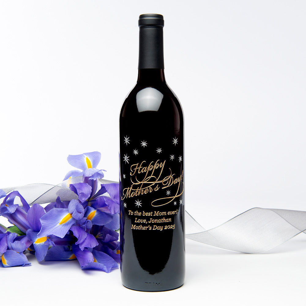 Classic Happy Mother's Day — Engraved Wine Bottle
