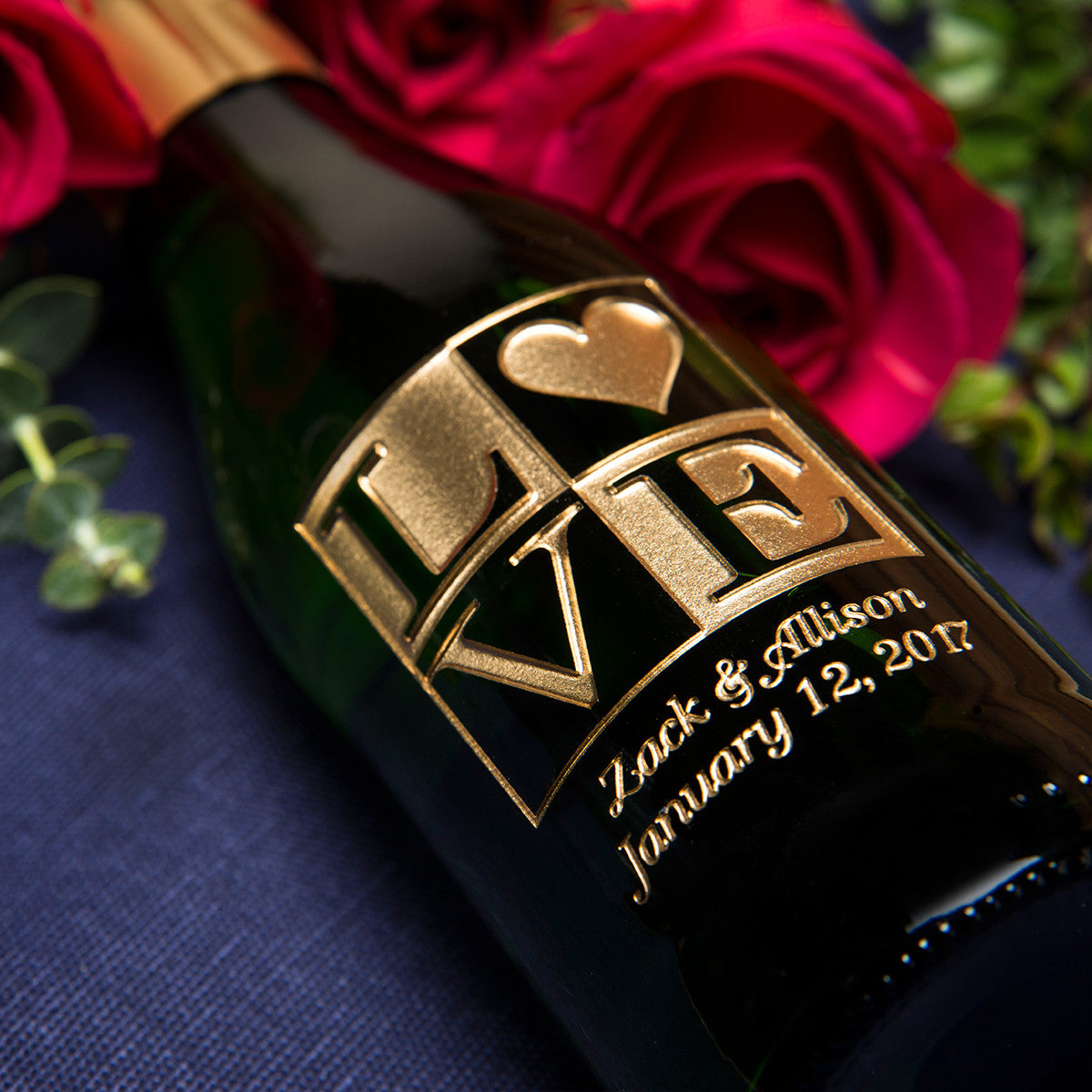 Love Frame with Heart Etched Favor Sets — engraved personalized design