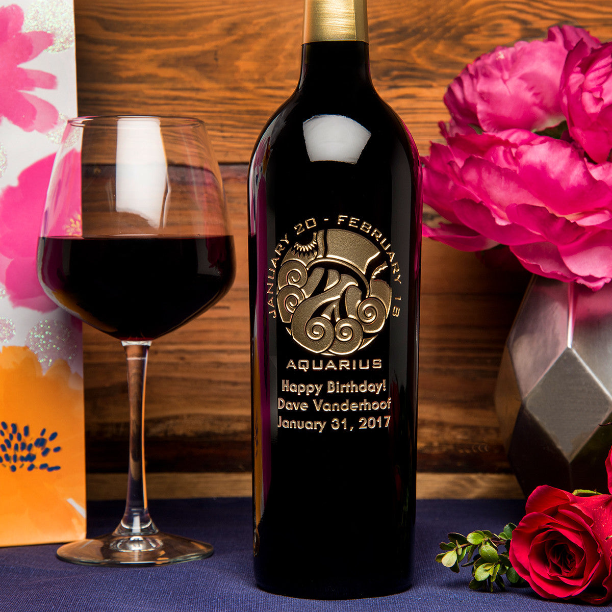 Aquarius Birthday — engraved personalized design