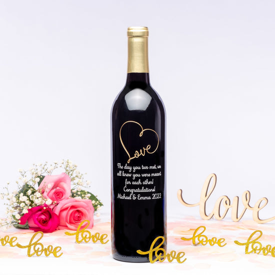 Love Script Infinity — Engraved Wine Bottle
