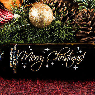 Graceful Merry Christmas! — Engraved Wine Bottle