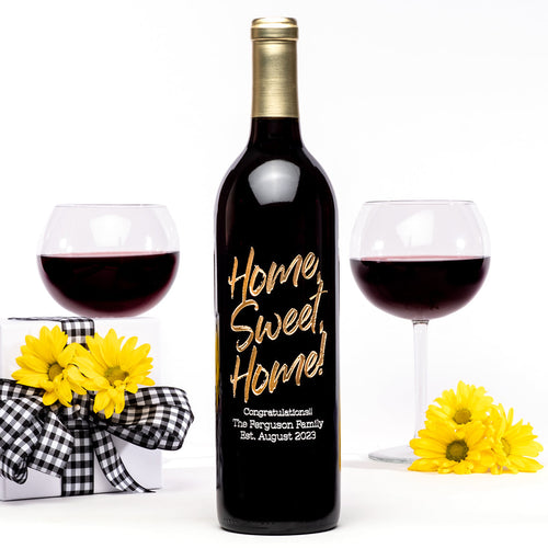 Moonstruck Home Sweet Home — Engraved Wine Bottle