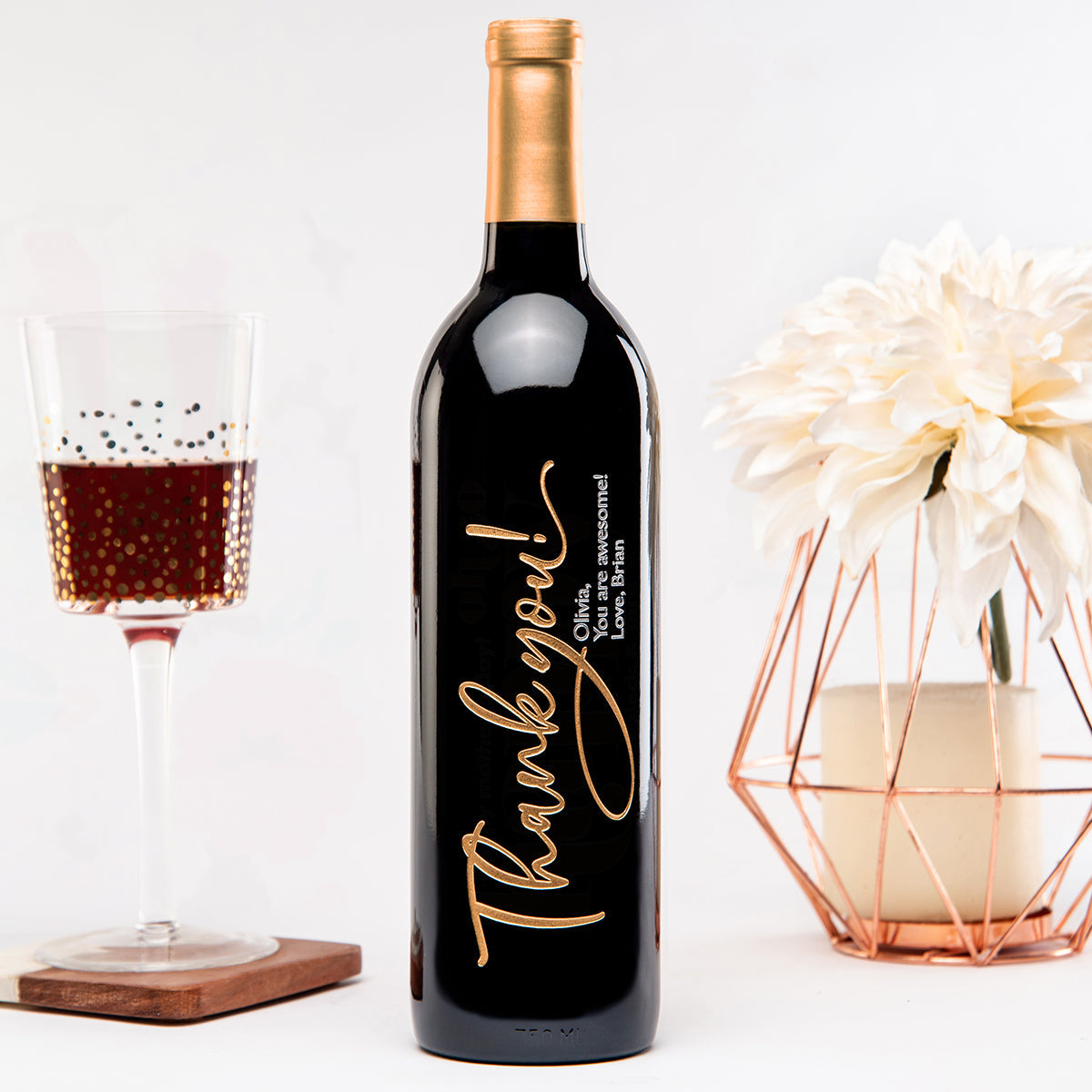 Thank You Script — engraved personalized design