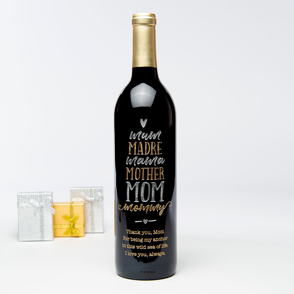 Universal Mom — Engraved Wine Bottle