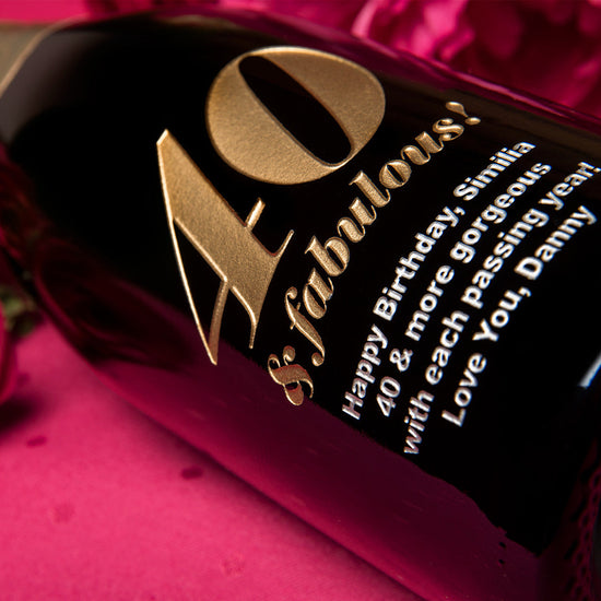 40 & Fabulous! — Engraved Wine Bottle