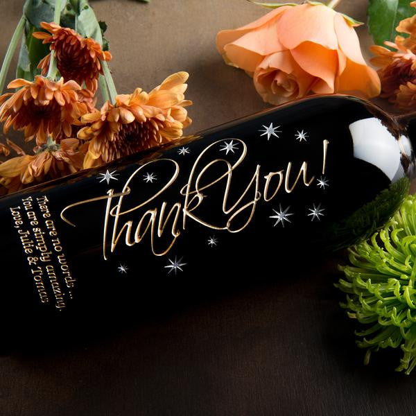 Graceful Thank You — Engraved Wine Bottle