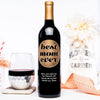Retro Best Mom Ever — Engraved Wine Bottle