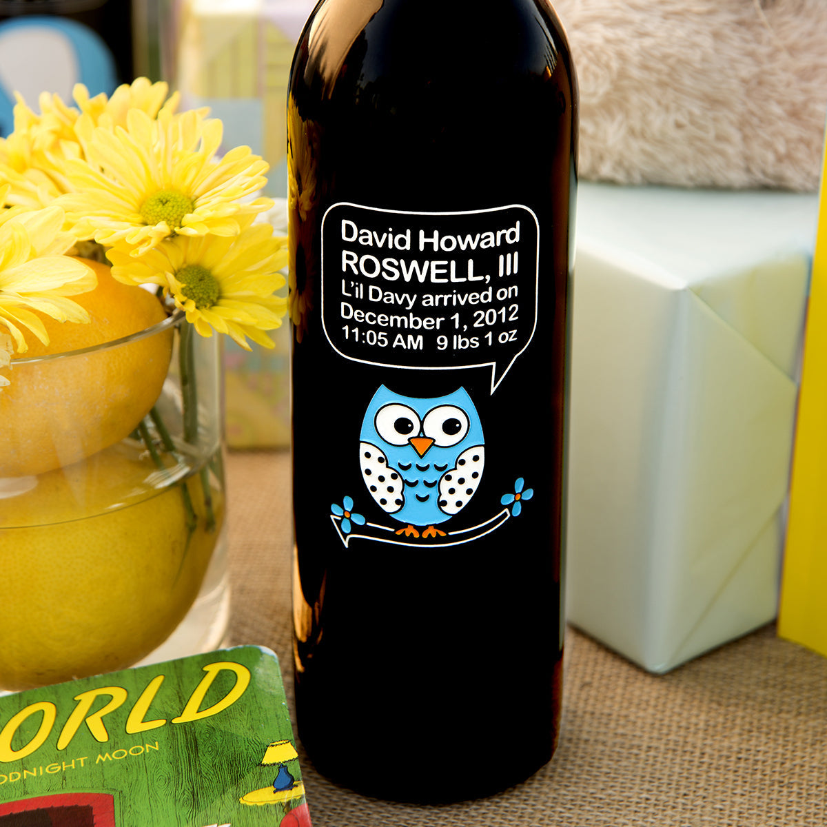 Baby Boy — Engraved Wine Bottle