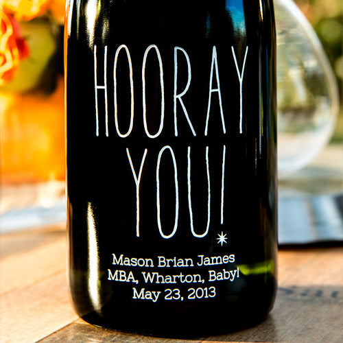 Hooray You! — Engraved Wine Bottle