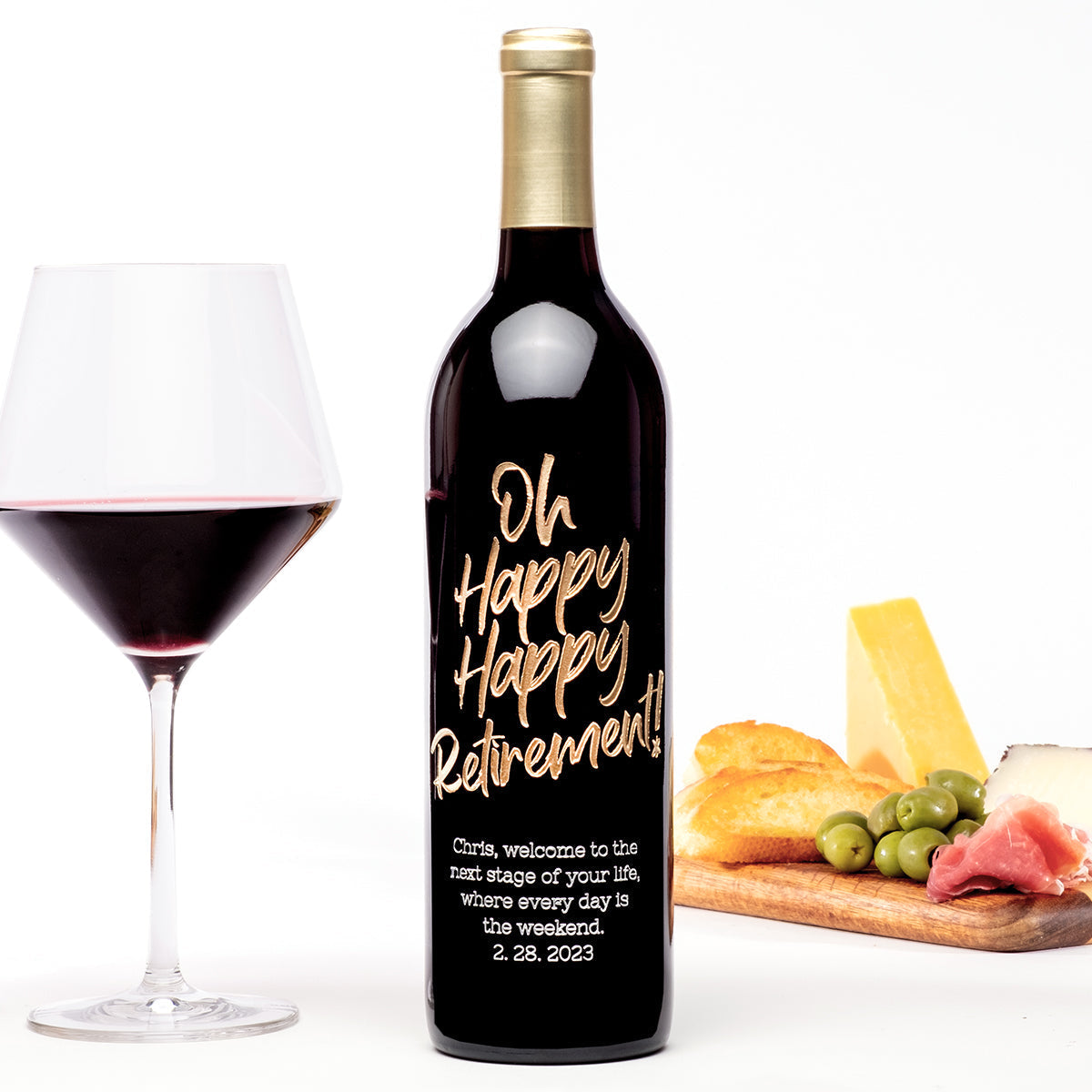Oh Happy Happy Retirement — engraved personalized design