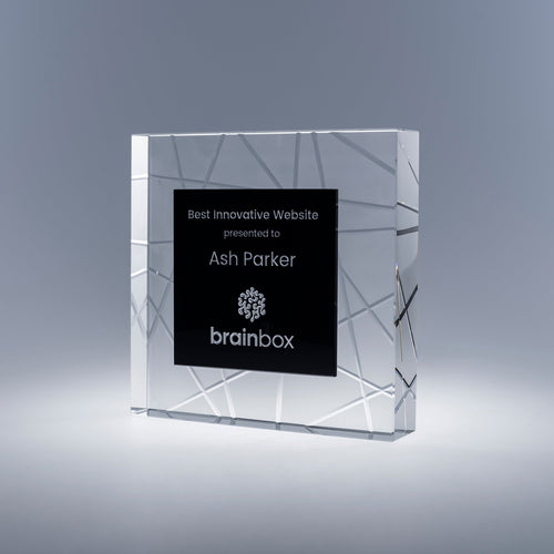 Organique Optic Crystal Award — 6.25"H  x  6.25"W  x 1.5"D