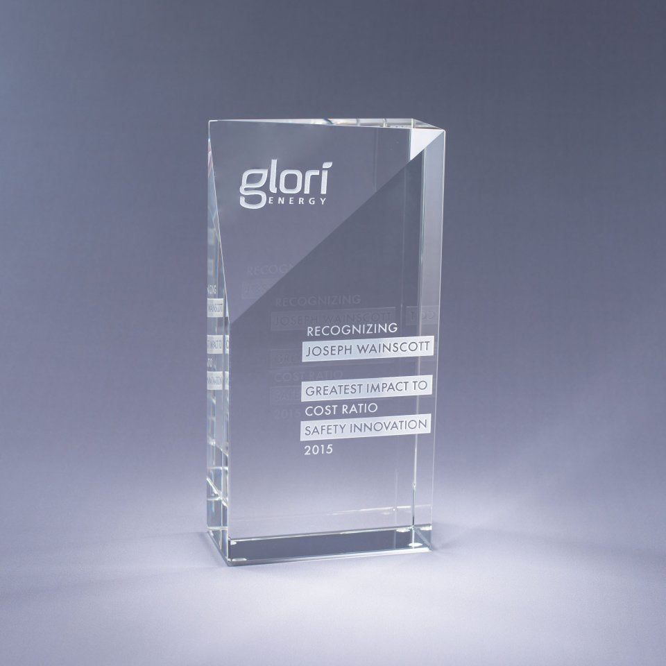 Edge Clipped-Corner Optic Crystal Award