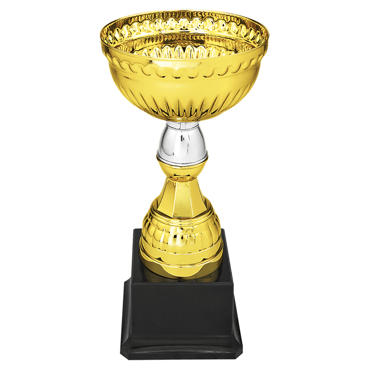 Gold and Silver Stem Metal Cup Trophy — 8"