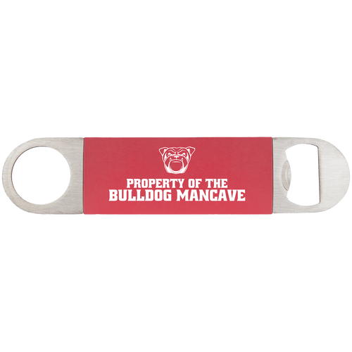 1 1/2" x 7" Bottle Opener with Silicone Grip — Red/White
