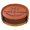 4" Round Laserable Leatherette 6-Coaster Set