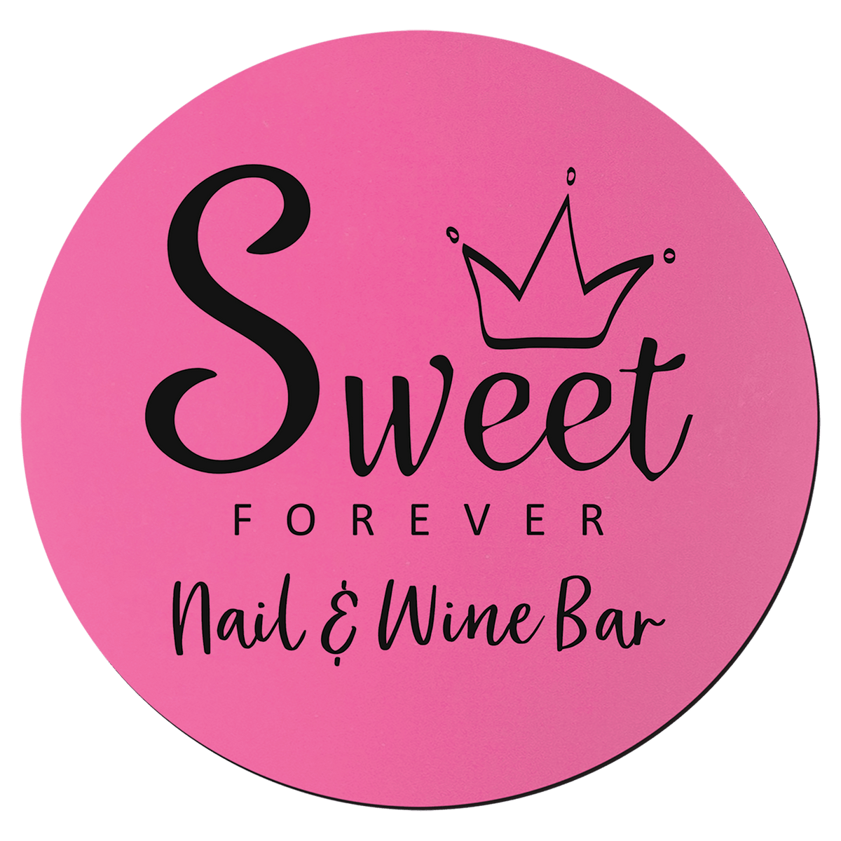 3 3/4" Round Silicone Coaster — Pink/Black