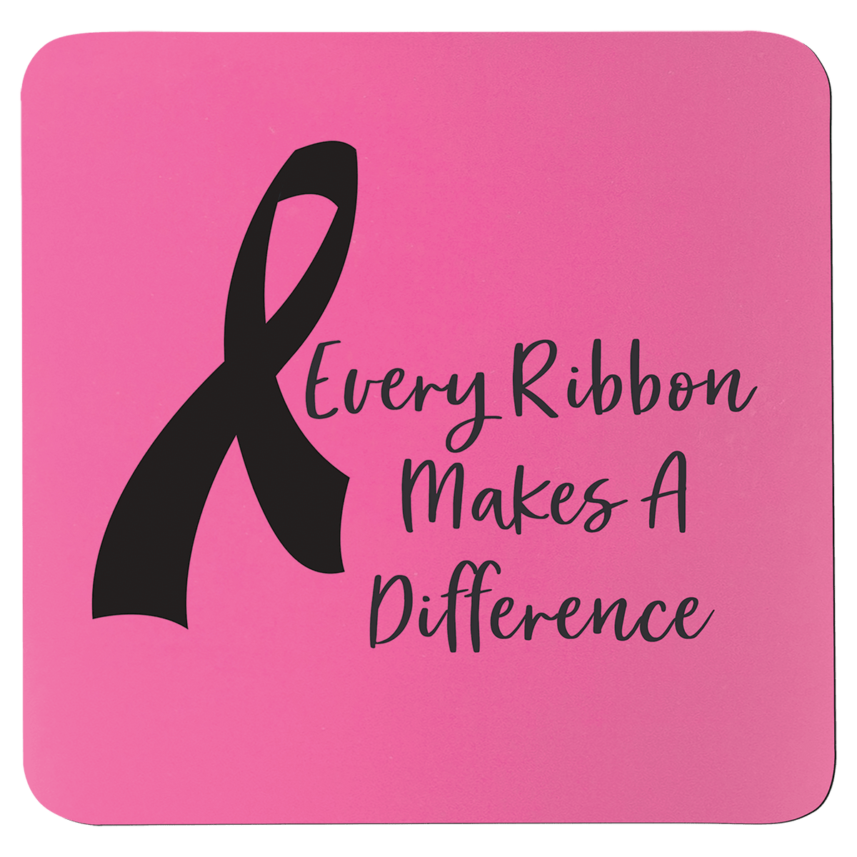 3 3/4" x 3 3/4" Square Silicone Coaster — Pink/Black