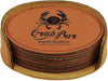 4" Round Laserable Leatherette 6-Coaster Set