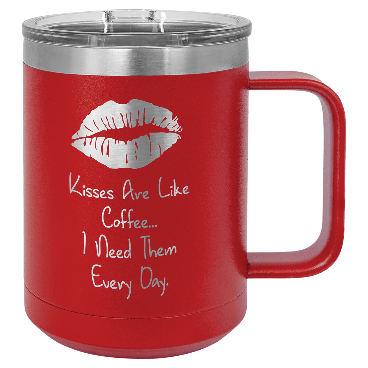 Polar Camel 15 oz. Vacuum Insulated Mug with Slider Lid — Red